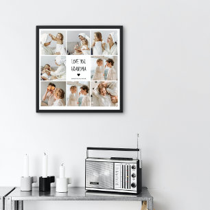 Modern Collage Photo Love You Grandma Best Gift Poster