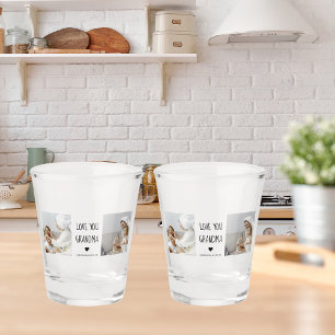 Modern Collage Photo Love You Grandma Best Gift Shot Glass