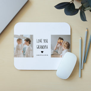 Modern Collage Photo Love You Grandpa Best Gift Mouse Pad