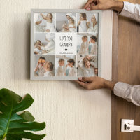 Modern Collage Photo Love You Grandpa Best Gift