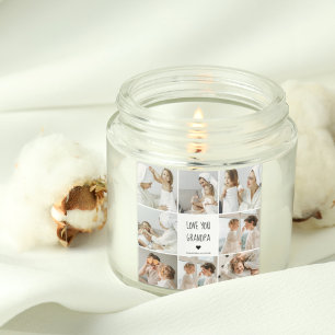 Modern Collage Photo Love You Grandpa Best Gift Square Sticker