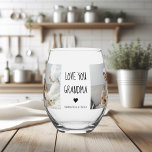 Modern Collage Photo Love You Grandpa Best Gift Stemless Wine Glass<br><div class="desc">Celebrate the cherished moments with Grandma in a truly special way with this modern collage photo frame. This beautifully crafted frame on Zazzle is the perfect showcase for your most treasured memories together.Ideal for birthdays, holidays, or just to show your appreciation, this customisable photo collage frame is a heartfelt way...</div>