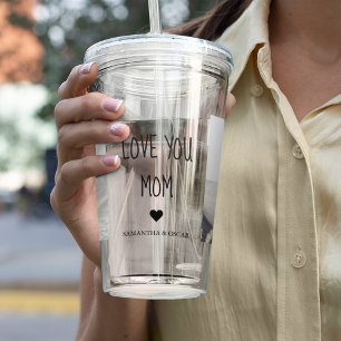 Modern Collage Photo Love You Mum Best Gift Acrylic Tumbler