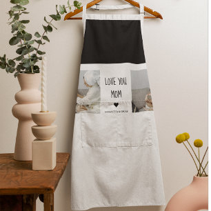 Modern Collage Photo Love You Mum Best Gift Apron