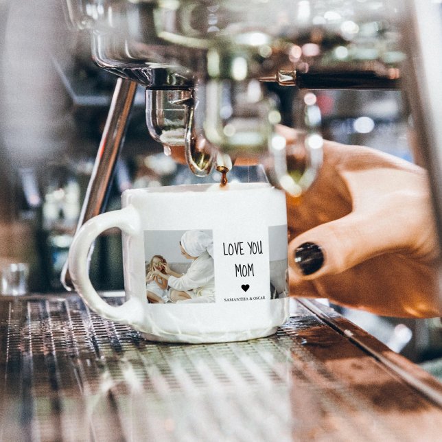 Modern Collage Photo Love You Mum Best Gift Espresso Cup (Creator Uploaded)