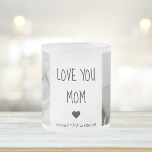 Modern Collage Photo Love You Mum Best Gift Frosted Glass Coffee Mug