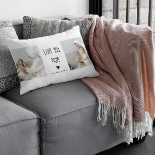 Modern Collage Photo Love You Mum Best Gift Lumbar Cushion