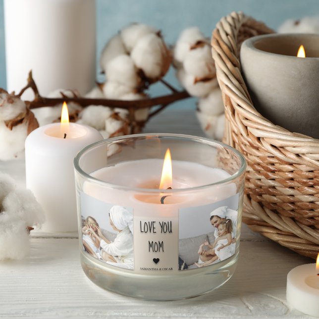 Modern Collage Photo Love You Mum Best Gift Rectangular Sticker (Creator Uploaded)