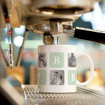 Modern Collage Photo Mint Best Hubby Gift Coffee Mug<br><div class="desc">Modern Collage Photo Mint Best Hubby Gift is a personalised gift idea for husbands that combines the beauty of a photo collage with the charm of a mint frame. This unique gift is designed to showcase the most memorable moments shared by the couple, such as their wedding day, romantic dates,...</div>