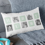 Modern Collage Photo Mint Best Hubby Gift Lumbar Cushion<br><div class="desc">Modern Collage Photo Mint Best Hubby Gift is a personalised gift idea for husbands that combines the beauty of a photo collage with the charm of a mint frame. This unique gift is designed to showcase the most memorable moments shared by the couple, such as their wedding day, romantic dates,...</div>