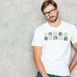Modern Collage Photo Mint Best Hubby Gift T-Shirt<br><div class="desc">Modern Collage Photo Mint Best Hubby Gift is a personalised gift idea for husbands that combines the beauty of a photo collage with the charm of a mint frame. This unique gift is designed to showcase the most memorable moments shared by the couple, such as their wedding day, romantic dates,...</div>