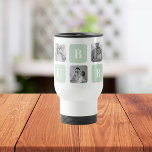 Modern Collage Photo Mint Best Hubby Gift Travel Mug<br><div class="desc">Modern Collage Photo Mint Best Hubby Gift is a personalised gift idea for husbands that combines the beauty of a photo collage with the charm of a mint frame. This unique gift is designed to showcase the most memorable moments shared by the couple, such as their wedding day, romantic dates,...</div>