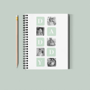 Modern Collage Photo Mint & Happy FathersDay Gift Notebook