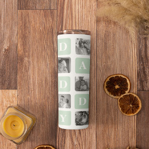 Modern Collage Photo Mint & Happy FathersDay Gift Thermal Tumbler
