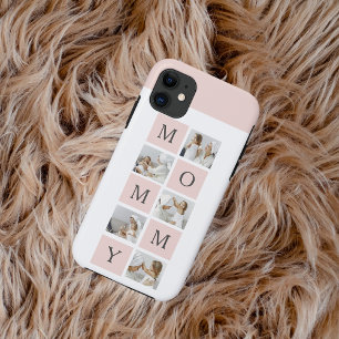 Modern Collage Photo & Pastel Pink Mummy Gift iPhone 11 Case