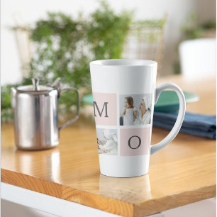 Modern Collage Photo & Pastel Pink Mummy Gift Latte Mug