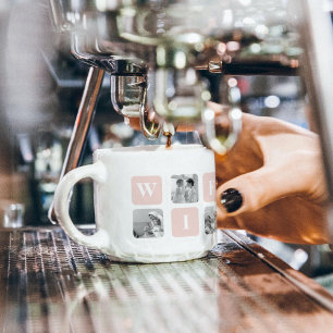 Modern Collage Photo & Pink Gift For Lovely Wifey Espresso Cup