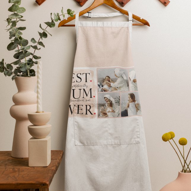 Modern Collage Photo Pink Happy Mothers Day Apron (Creator Uploaded)
