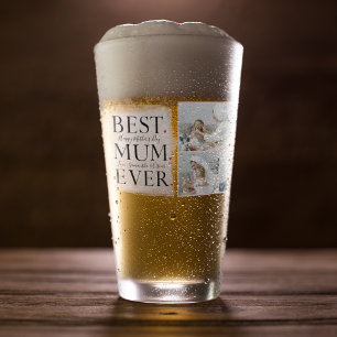 Modern Collage Photo Pink Happy Mothers Day Glass