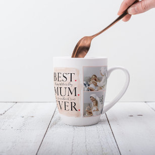 Modern Collage Photo Pink Happy Mothers Day Latte Mug