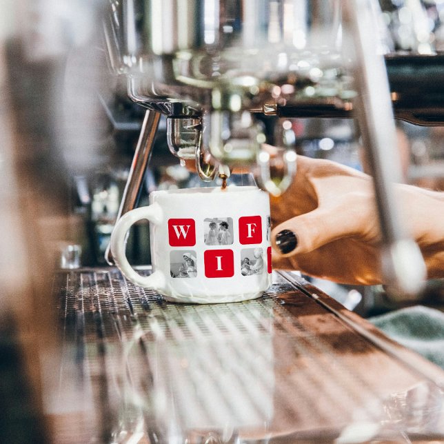 Modern Collage Photo & Red Gift For Lovely Wifey Espresso Cup (Creator Uploaded)