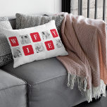 Modern Collage Photo & Red Gift For Lovely Wifey Lumbar Cushion<br><div class="desc">Modern Collage Photo & Red Gift For Lovely Wifey</div>