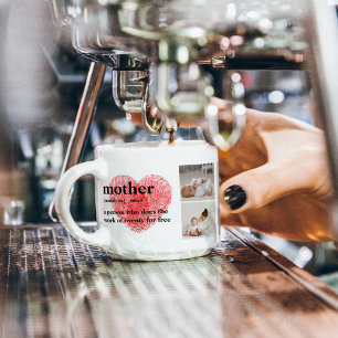 Modern Collage Photo & Red Heart Mother Gift Espresso Cup