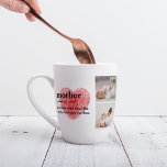 Modern Collage Photo & Red Heart Mother Gift Latte Mug<br><div class="desc">The modern collage photo and text red heart mother gift is a beautiful and unique present that any mother would love to receive. This gift is a personalised work of art that combines favourite photos and heartfelt messages to create a one-of-a-kind keepsake. The modern design of the collage is sure...</div>