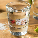 Modern Collage Photo & Red Heart Mother Gift Shot Glass<br><div class="desc">The modern collage photo and text red heart mother gift is a beautiful and unique present that any mother would love to receive. This gift is a personalised work of art that combines favourite photos and heartfelt messages to create a one-of-a-kind keepsake. The modern design of the collage is sure...</div>