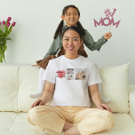 Modern Collage Photo & Red Heart Mother Gift T-Shirt<br><div class="desc">The modern collage photo and text red heart mother gift is a beautiful and unique present that any mother would love to receive. This gift is a personalised work of art that combines favourite photos and heartfelt messages to create a one-of-a-kind keepsake. The modern design of the collage is sure...</div>