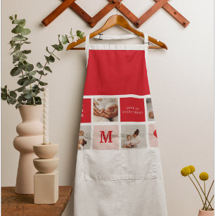 Modern Collage Photo Red & Pink Best Mum Ever Gift Apron