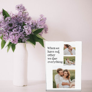 Modern Collage  Photo Romantic Couple Quote Gift Block