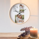 Modern Collage  Photo Romantic Couple Quote Gift Clock<br><div class="desc">Modern Collage  Photo Romantic Couple Quote Gift</div>