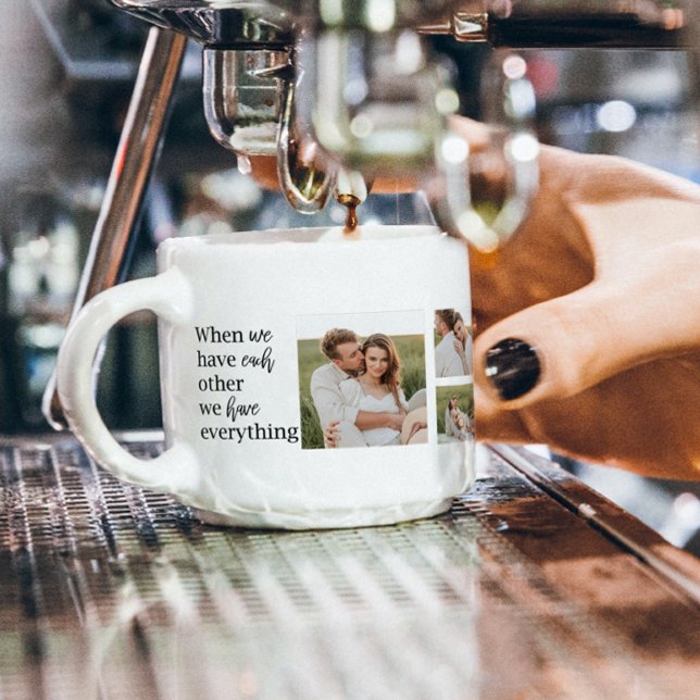 Modern Collage  Photo Romantic Couple Quote Gift Espresso Cup (Creator Uploaded)