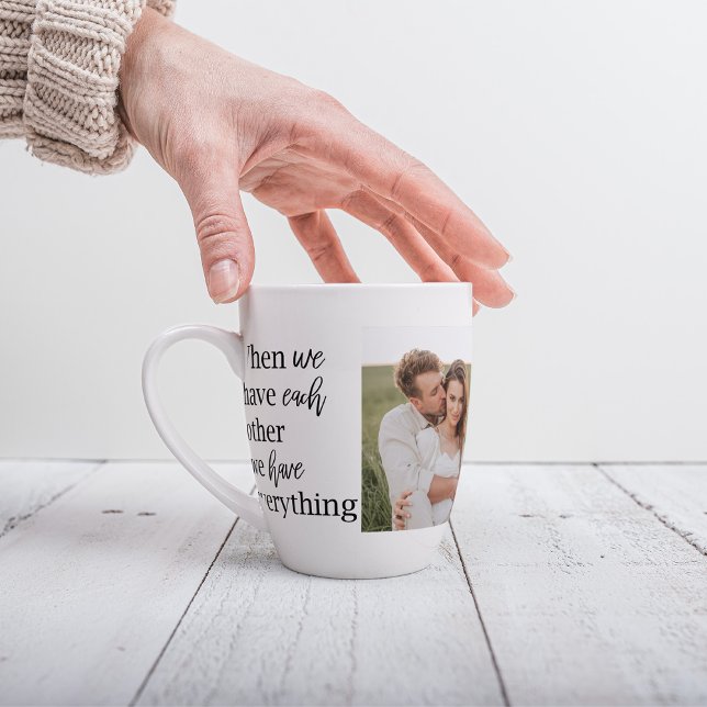 Modern Collage  Photo Romantic Couple Quote Gift Latte Mug (Creator Uploaded)