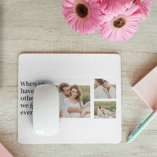 Modern Collage  Photo Romantic Couple Quote Gift Mouse Pad
