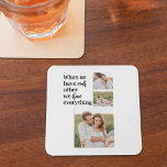 Modern Collage  Photo Romantic Couple Quote Gift Square Paper Coaster<br><div class="desc">Modern Collage  Photo Romantic Couple Quote Gift</div>