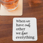 Modern Collage  Photo Romantic Couple Quote Gift Square Paper Coaster<br><div class="desc">Modern Collage  Photo Romantic Couple Quote Gift</div>