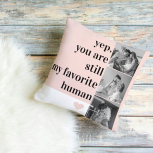 Modern Collage Photo & Romantic Lovely Quote Gift Cushion