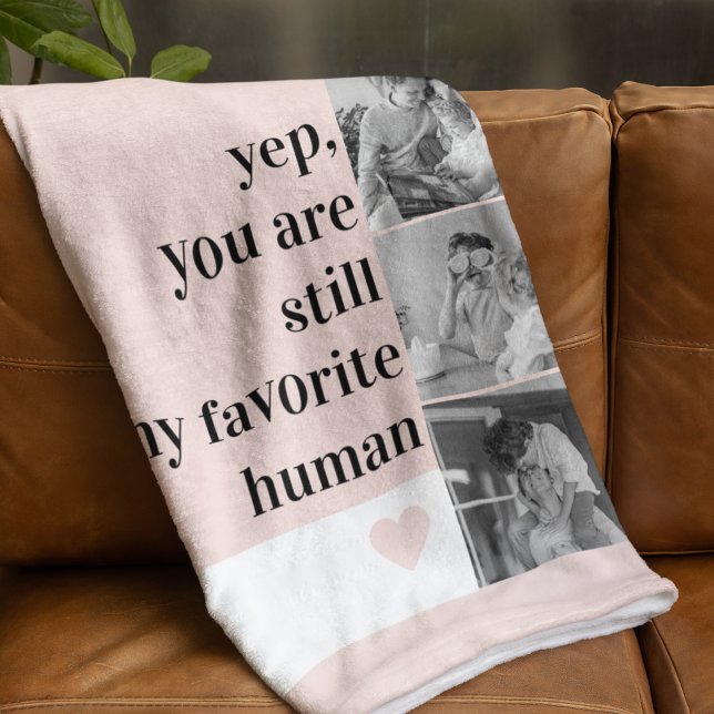Modern Collage Photo & Romantic Lovely Quote Gift Fleece Blanket (Creator Uploaded)