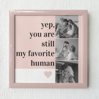 Modern Collage Photo & Romantic Lovely Quote Gift Poster