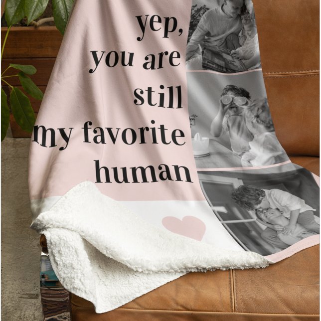 Modern Collage Photo & Romantic Lovely Quote Gift Sherpa Blanket (Creator Uploaded)