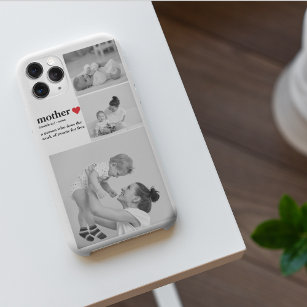 Modern Collage Photo & Text Red Heart Mother Gift iPhone 11Pro Max Case