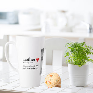 Modern Collage Photo & Text Red Heart Mother Gift Latte Mug