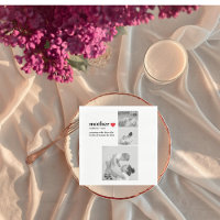 Modern Collage Photo & Text Red Heart Mother Gift