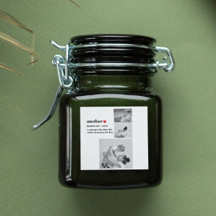 Modern Collage Photo & Text Red Heart Mother Gift Square Sticker