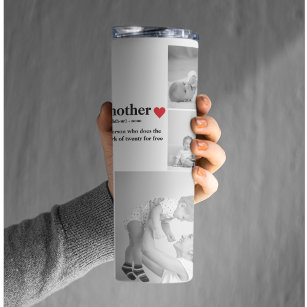 Modern Collage Photo & Text Red Heart Mother Gift Thermal Tumbler