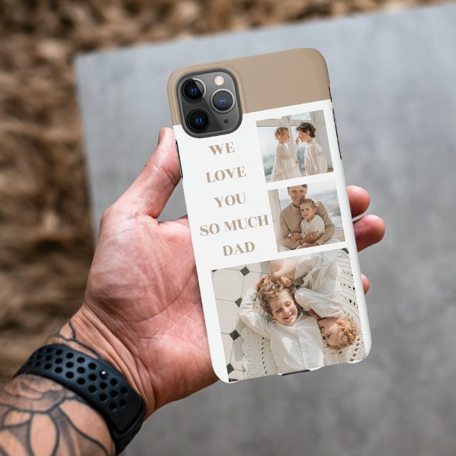 Modern Collage Photo & We Love Dad Gifts iPhone Case (Creator Uploaded)