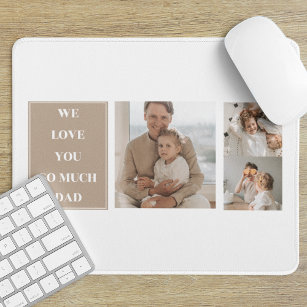 Modern Collage Photo & We Love Dad Gifts Mouse Pad