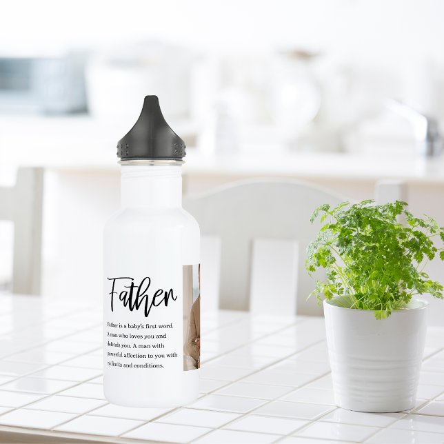 Modern Collage Photo With Father Best Quote Gift 532 Ml Water Bottle (Creator Uploaded)